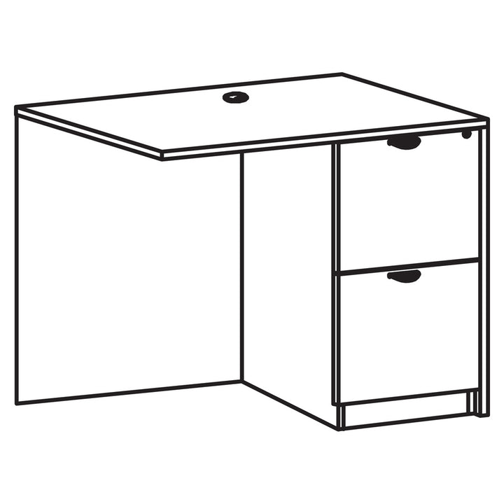 Image of Lorell Right Return, F/F, 42"Wx24"Dx29"H, Mahogany