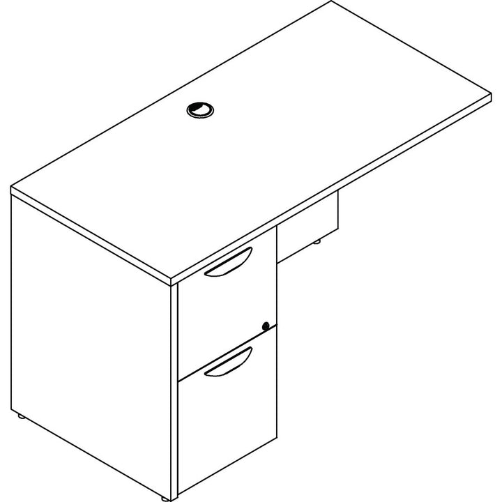 Image of Lorell Left Return, F/F, 48"Wx24"Dx29"H, Mahogany