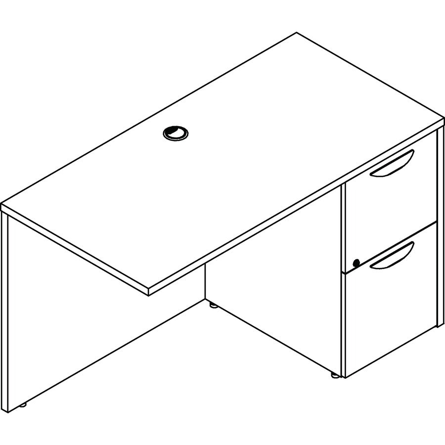 Image of Lorell Right Return, F/F, 48"Wx24"Dx29"H, Mahogany