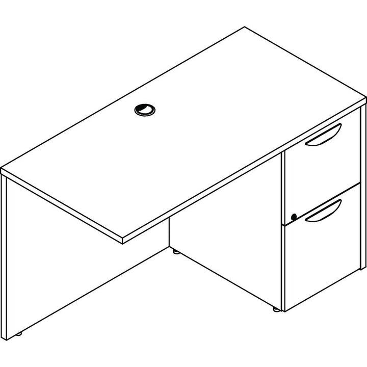 Image of Lorell Right Return, F/F, 48"Wx24"Dx29"H, Mahogany