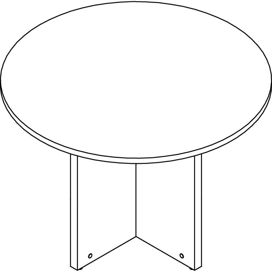 Image of Lorell Conference Table,Round Top,42"Dia x 1"Thick x 29"H,Mahogany