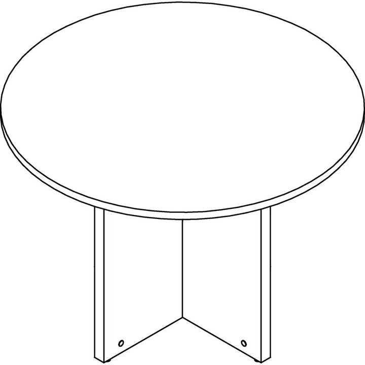 Image of Lorell Conference Table,Round Top,42"Dia x 1"Thick x 29"H,Mahogany