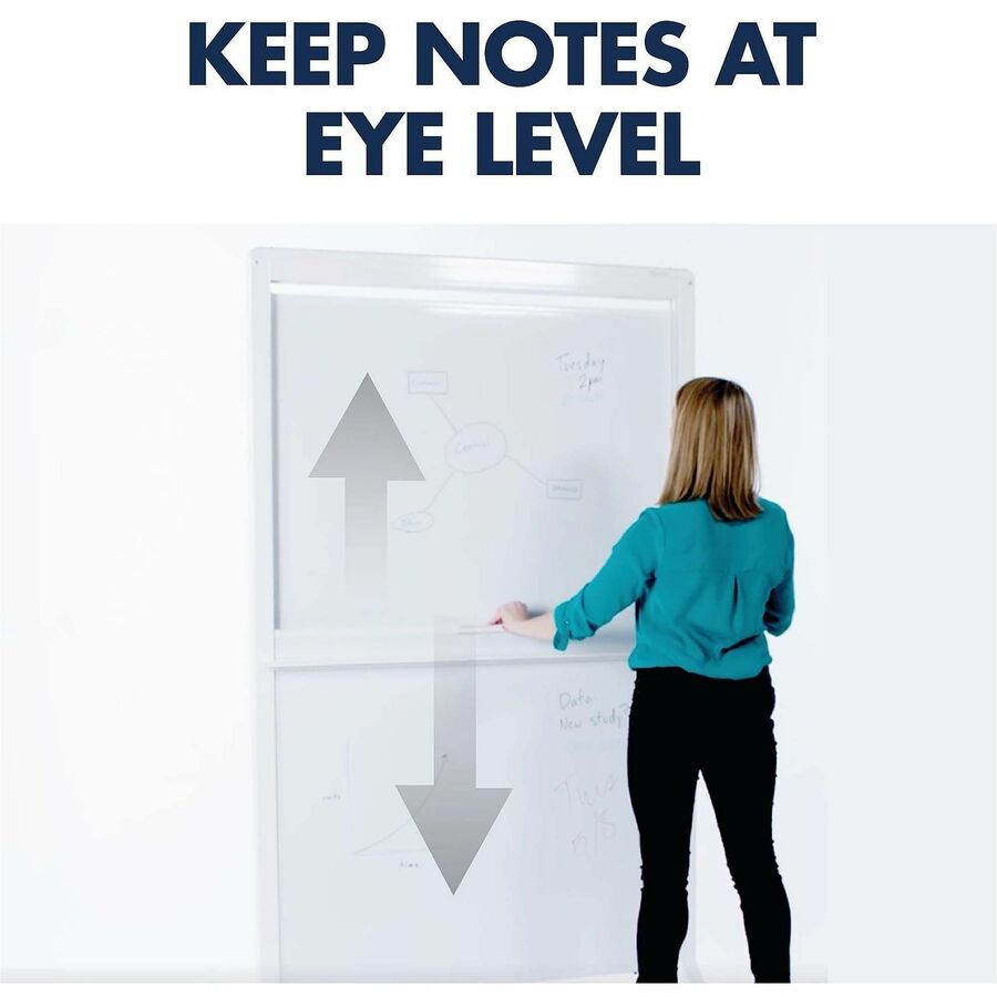 Image of Quartet® Motion Dual-Track Mobile Magnetic Dry-Erase Easel, 40.5" x 34", White Surface, White Aluminum Frame