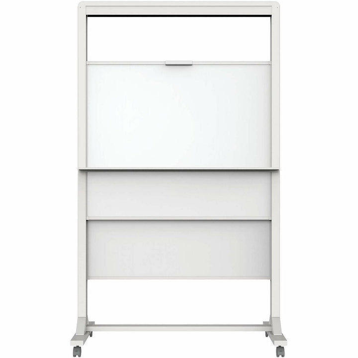Image of Quartet® Motion Dual-Track Mobile Magnetic Dry-Erase Easel, 40.5" x 34", White Surface, White Aluminum Frame