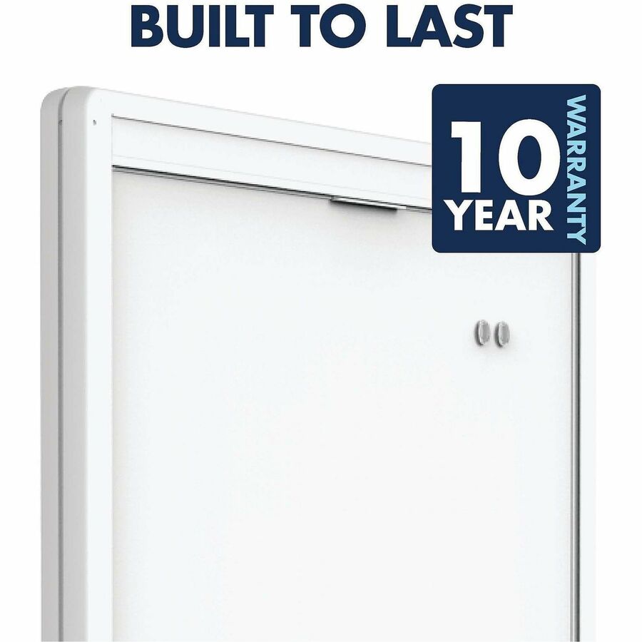 Image of Quartet® Motion Dual-Track Mobile Magnetic Dry-Erase Easel, 40.5" x 34", White Surface, White Aluminum Frame