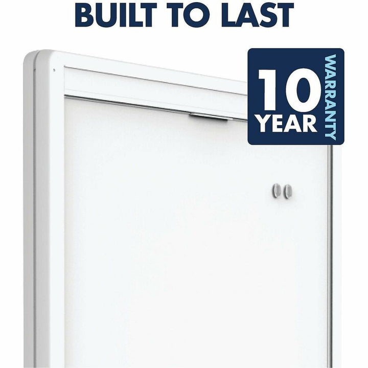 Image of Quartet® Motion Dual-Track Mobile Magnetic Dry-Erase Easel, 40.5" x 34", White Surface, White Aluminum Frame