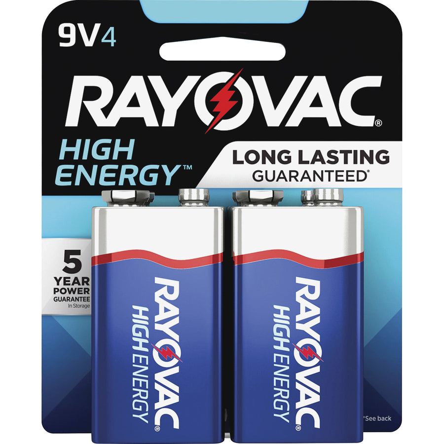 Image of Rayovac® Alkaline Batteries,9V HighEnergy Premium,4/PK,12PK/CT, BE/SR