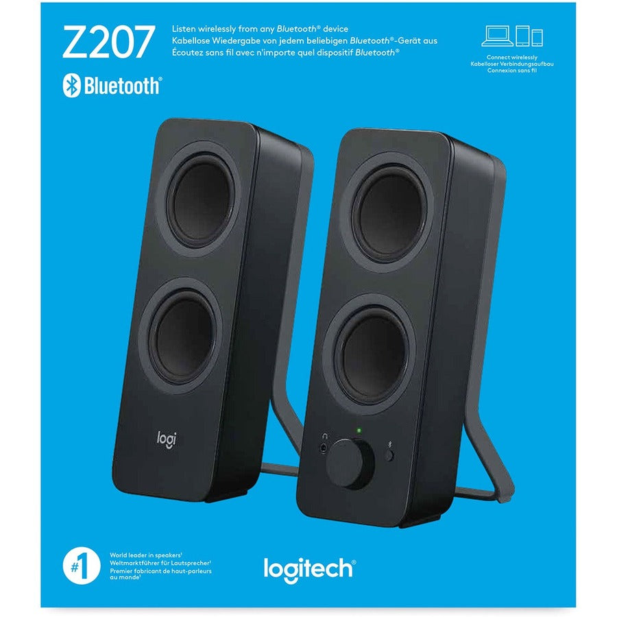 Image of Logitech Z207 Stereo Speakers with Bluetooth, 1 Set