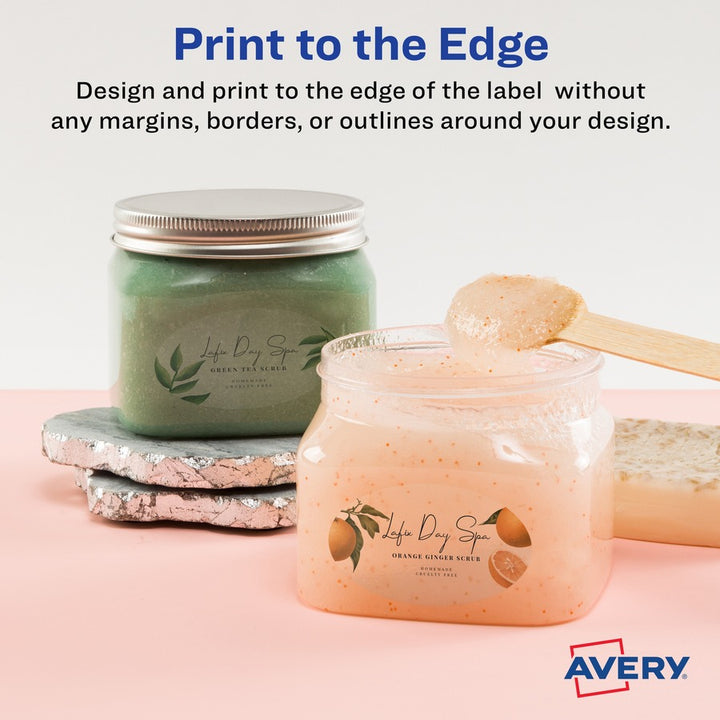 Image of Avery® Labels,Oval,18UP,Laser/Inkjet,1-1/2"x2-1/2",180/PK,Glossy CL