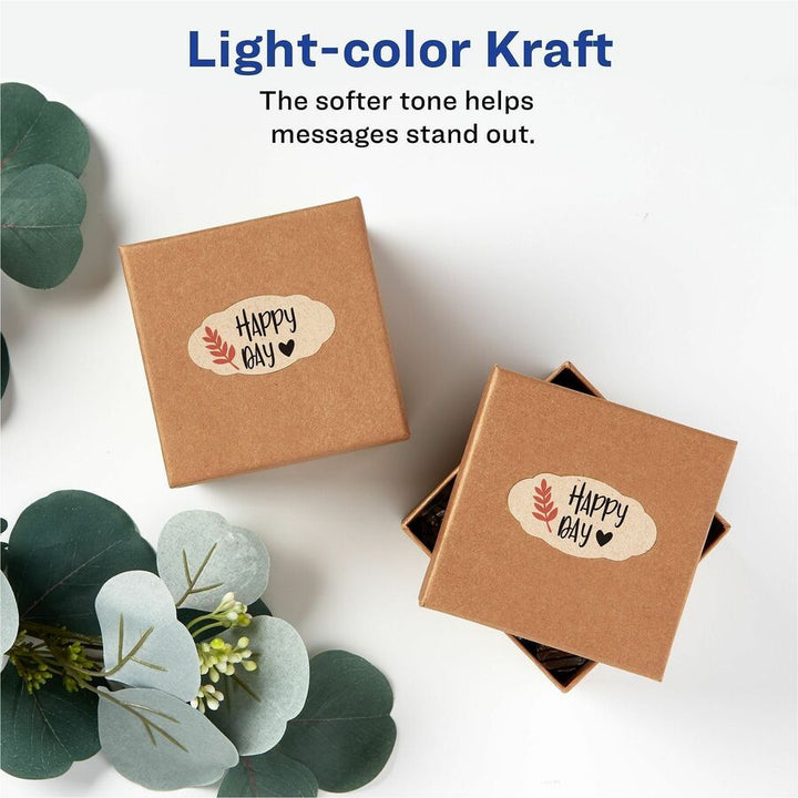 Image of Avery® Labels, Oval Scallop, 21UP, 2-1/4"x1-1/8", 525/PK, Brown