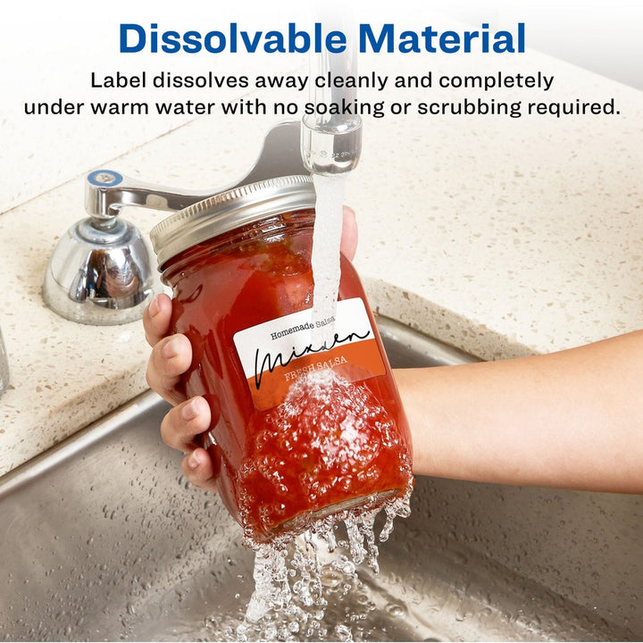 Image of Avery® White Dissolvable Labels w/ Sure Feed, 1.25 x 2.38, White, 90/PK