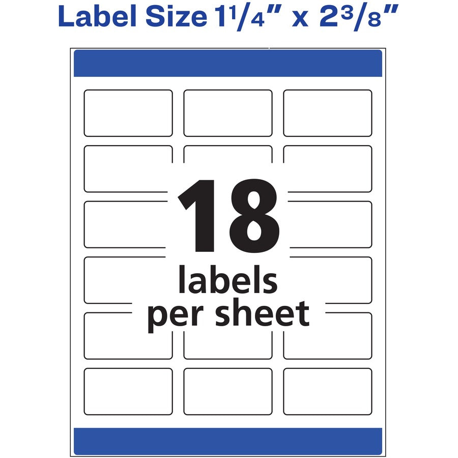 Image of Avery® White Dissolvable Labels w/ Sure Feed, 1.25 x 2.38, White, 90/PK