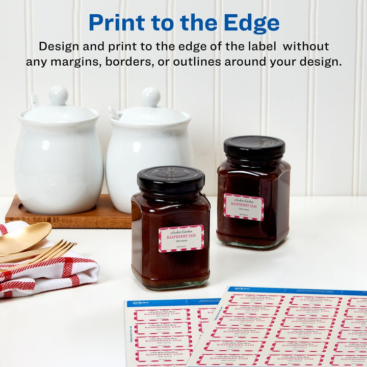 Image of Avery® White Dissolvable Labels w/ Sure Feed, 1.25 x 2.38, White, 90/PK