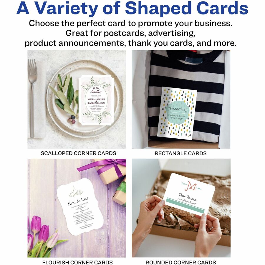 Image of Avery® Printable Postcards, Inkjet/Laser, 80 lb, 4.25 x 5.5, Matte Ivory, 100 Cards, 4 Cards/Sheet, 25 Sheets/Box