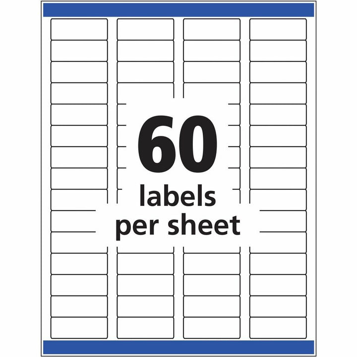 Image of Avery® Glossy Clear Easy Peel Mailing Labels W/ Sure Feed Technology, Inkjet/laser Printers, 0.66 X 1.75, 60/sheet, 10 Sheets/pk