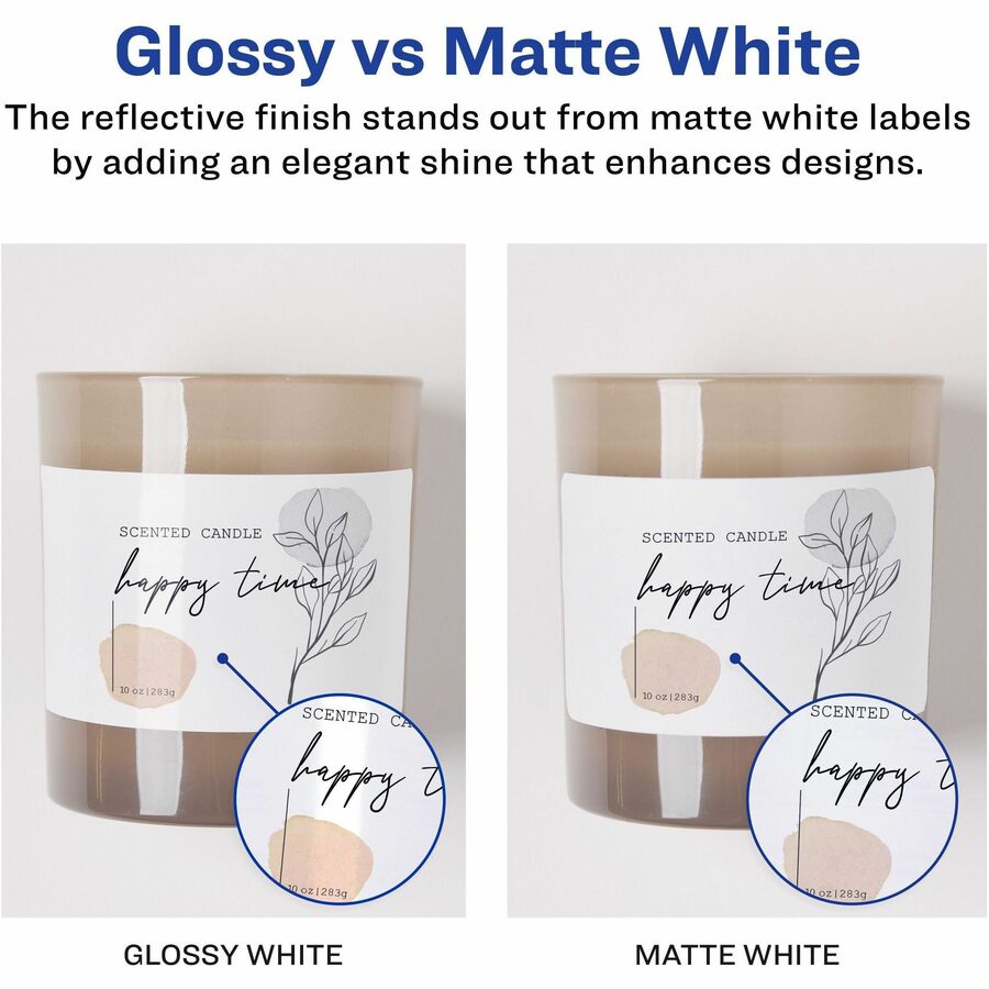 Image of Avery® Glossy White Easy Peel Mailing Labels W/ Sure Feed Technology, Laser Printers, 2 X 4, White, 10/sheet, 25 Sheets/pack