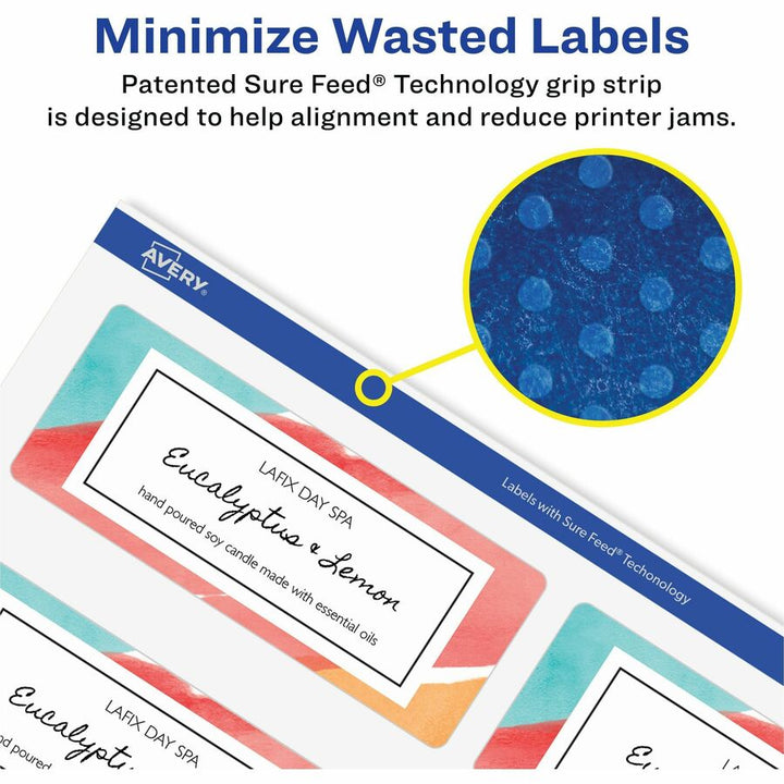 Image of Avery® Glossy White Easy Peel Mailing Labels W/ Sure Feed Technology, Laser Printers, 2 X 4, White, 10/sheet, 25 Sheets/pack