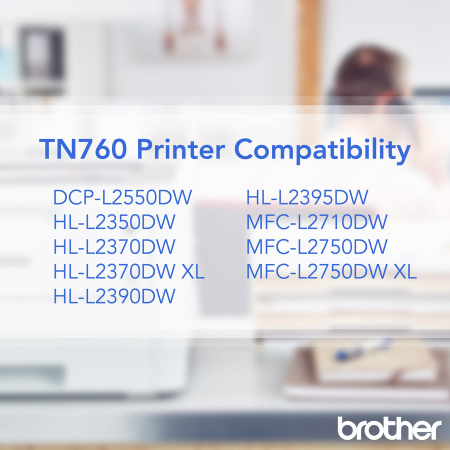 Image of Brother TN-760 Toner Cartridge, 3000 Pages, 1 Each