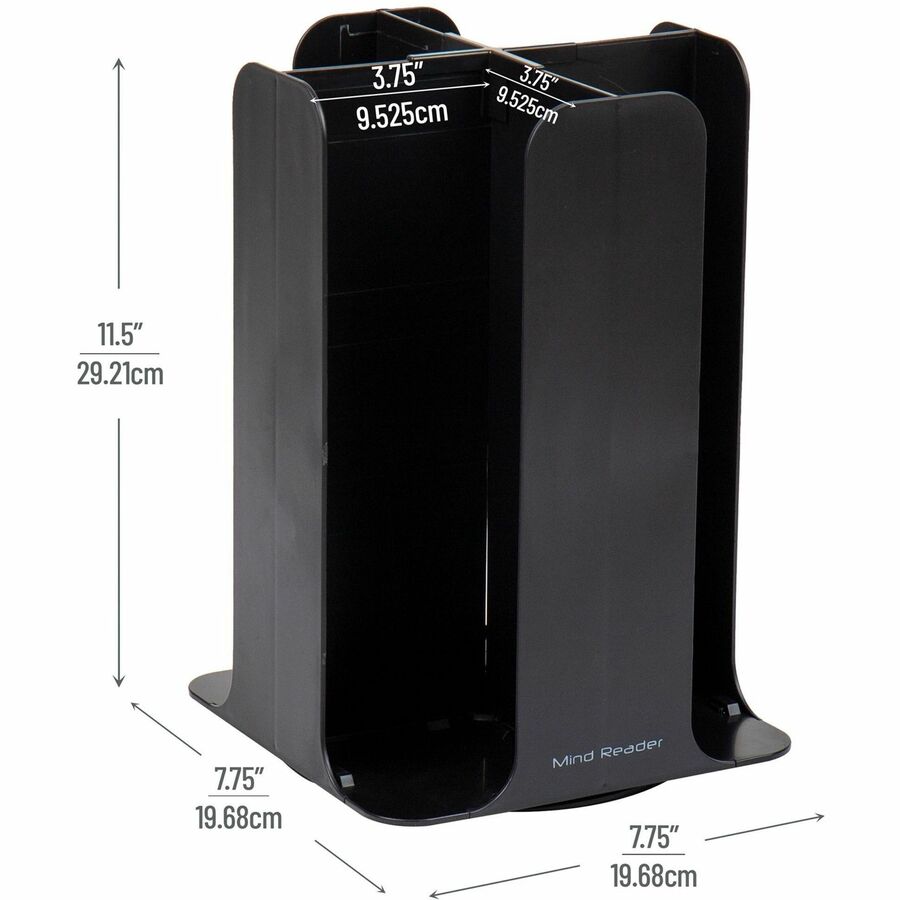 Image of Mind Reader CDISPBLK Totem Breakroom Cup/Lid Holder, 80 Cup Capacity, Black, 1 Each
