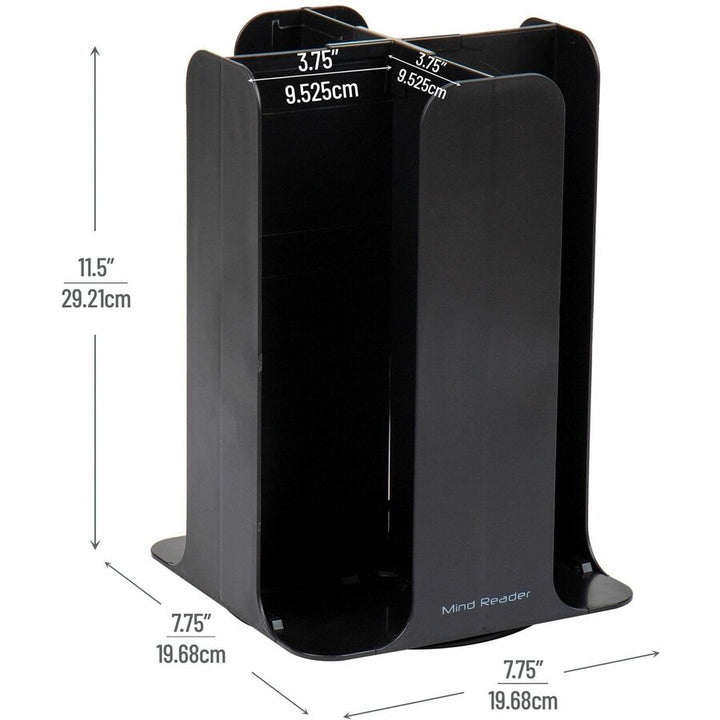 Image of Mind Reader CDISPBLK Totem Breakroom Cup/Lid Holder, 80 Cup Capacity, Black, 1 Each