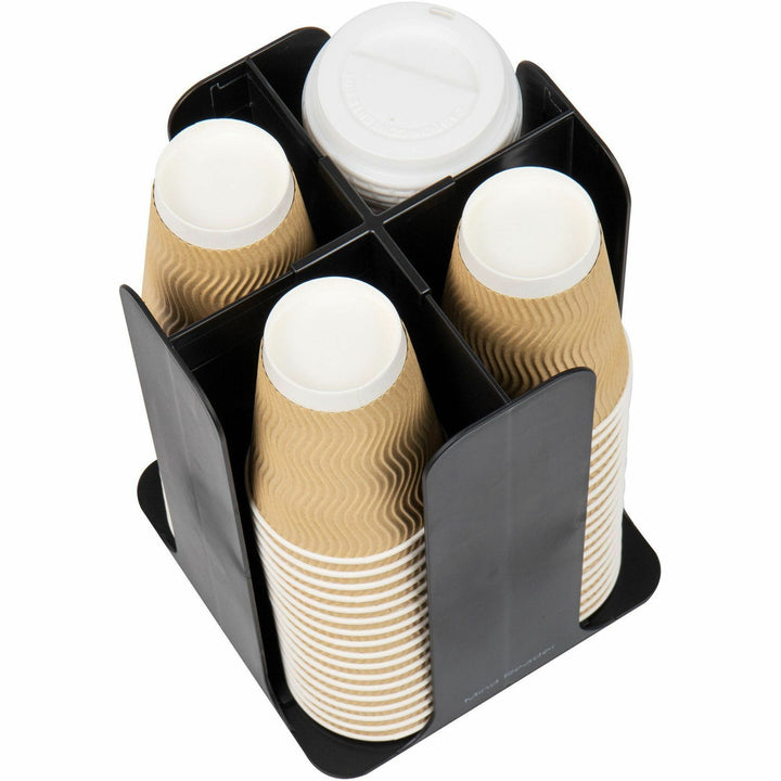 Image of Mind Reader CDISPBLK Totem Breakroom Cup/Lid Holder, 80 Cup Capacity, Black, 1 Each