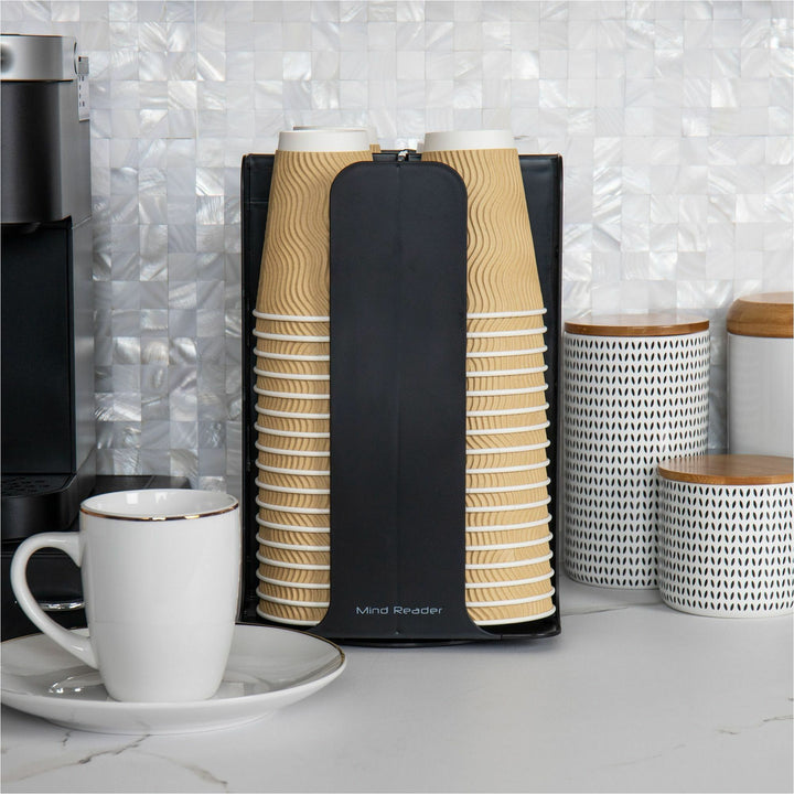 Image of Mind Reader CDISPBLK Totem Breakroom Cup/Lid Holder, 80 Cup Capacity, Black, 1 Each