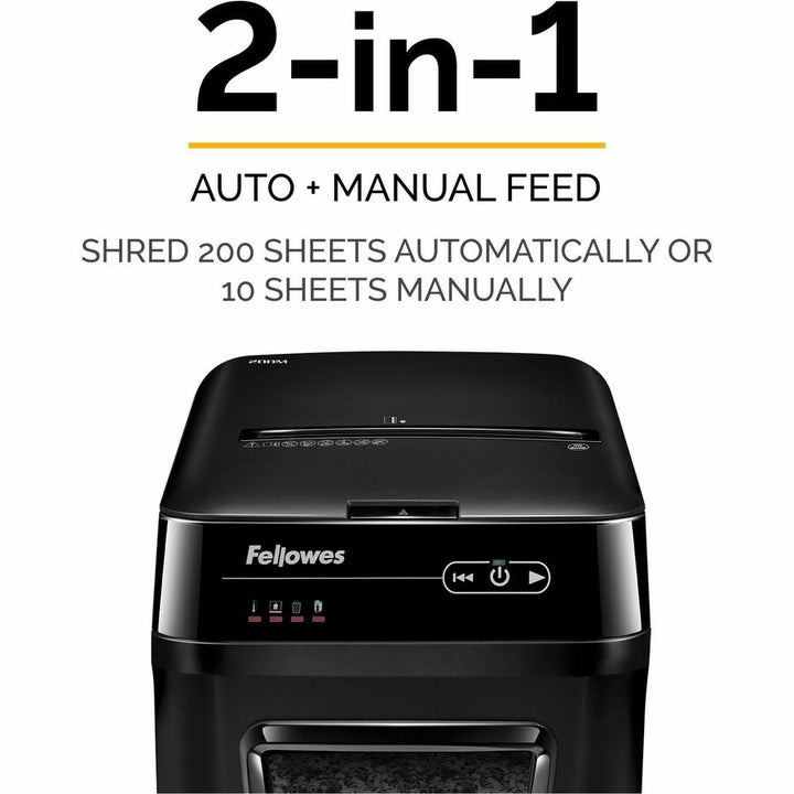 Image of Fellowes® Automax 200m Auto Feed Micro-Cut Shredder, 200 Auto/10 Manual Sheet Capacity