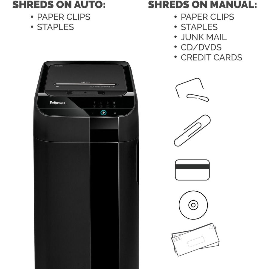 Image of Fellowes® Automax 350c Auto Feed Cross-Cut Shredder, 350 Auto/12 Manual Sheet Capacity