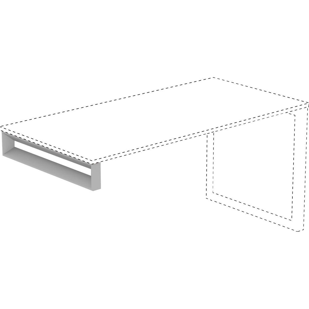 Image of Lorell 16206 Relevance Series Short Side Leg Frame, 5.3" H x 23.1" Width, Finish: Silver, Adjustable Feet, Leveler, For Office, 1 Each