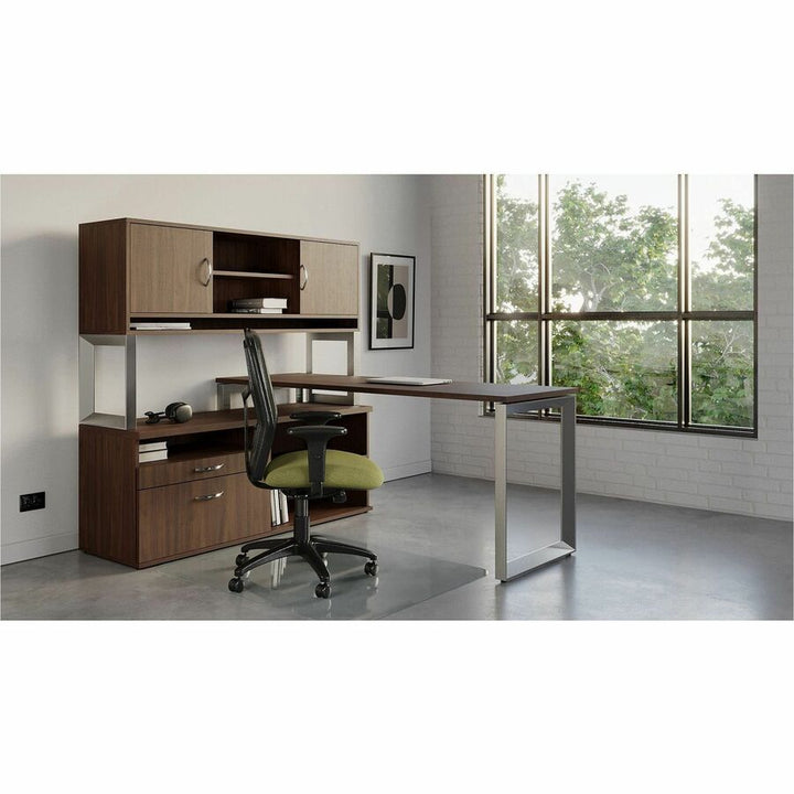 Image of Lorell 16206 Relevance Series Short Side Leg Frame, 5.3" H x 23.1" Width, Finish: Silver, Adjustable Feet, Leveler, For Office, 1 Each