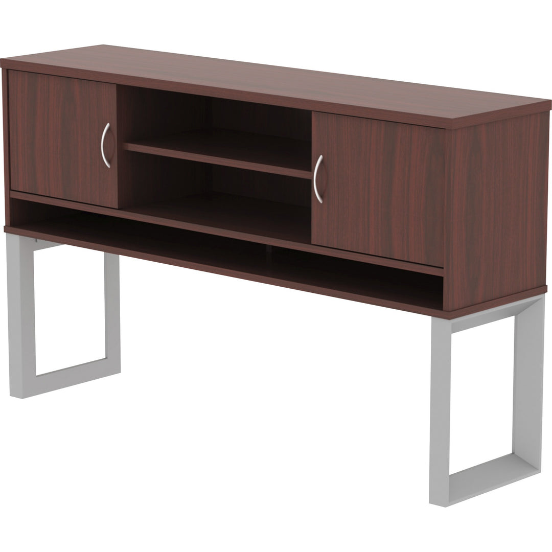 Image of Lorell Hutch, 2-piece Frame, 59"x15"x36", Mahogany