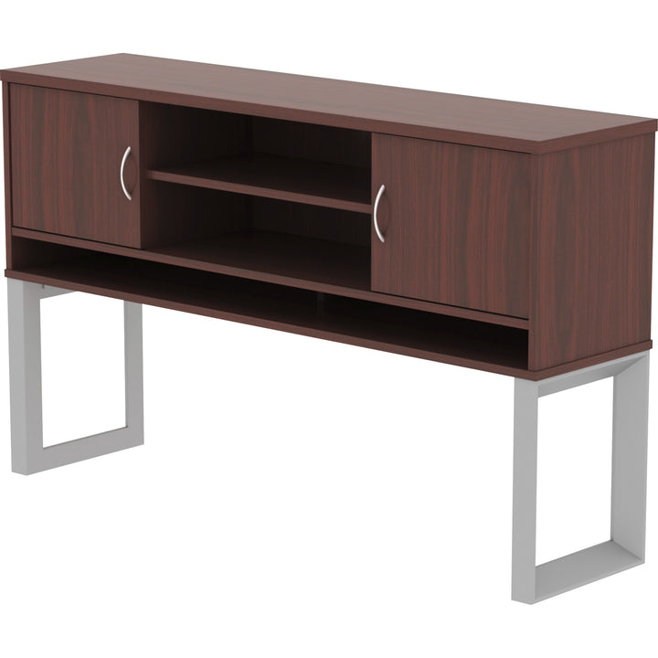 Image of Lorell Hutch, 2-piece Frame, 59"x15"x36", Mahogany