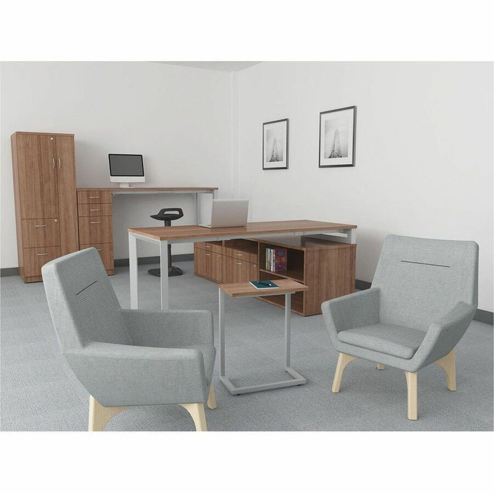 Image of Lorell Hutch, 2-piece Frame, 59"x15"x36", Mahogany