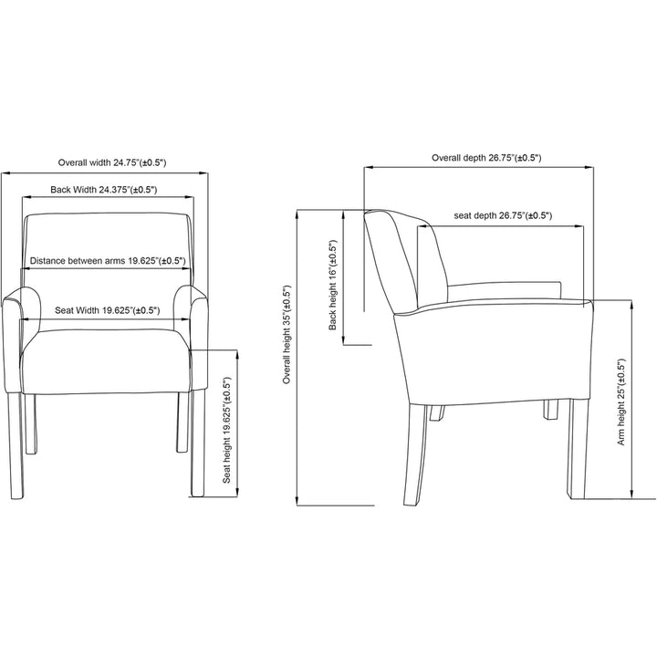 Image of Lorell 20027 Full-sided Upholstered Arms Guest Chair