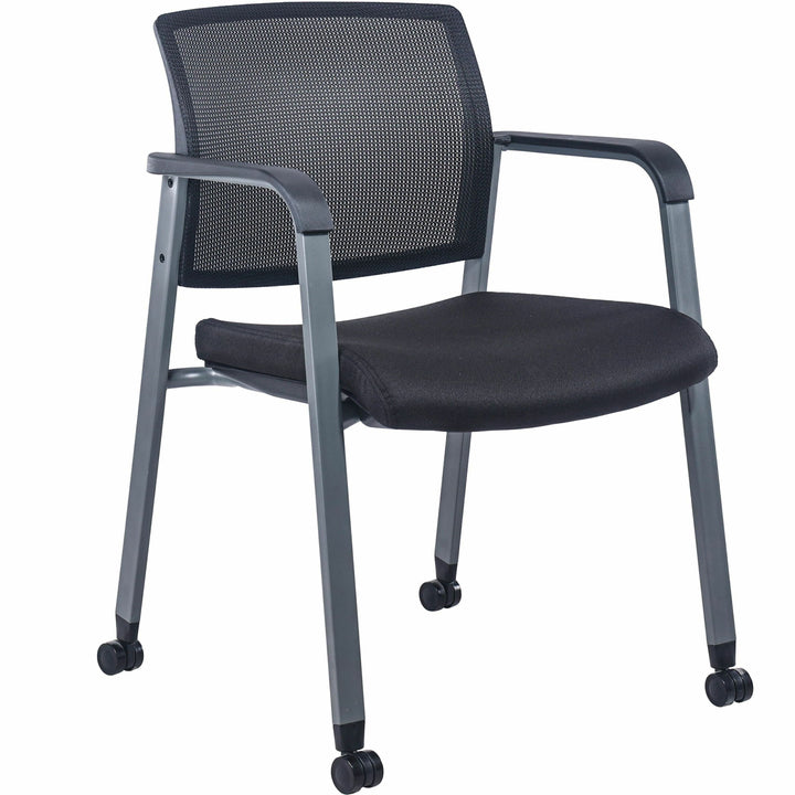 Image of Lorell Guest Chair,Mesh Back,w/Casters,22-7/8"x22-5/8"x32-1/8",BK