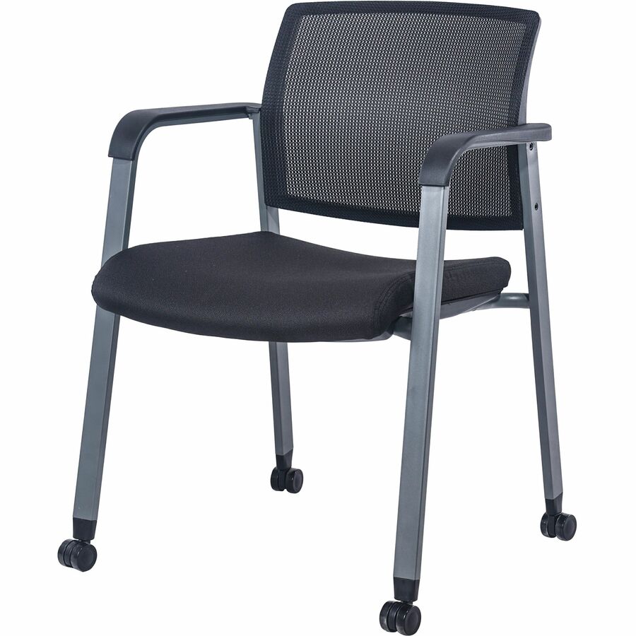 Image of Lorell Guest Chair,Mesh Back,w/Casters,22-7/8"x22-5/8"x32-1/8",BK