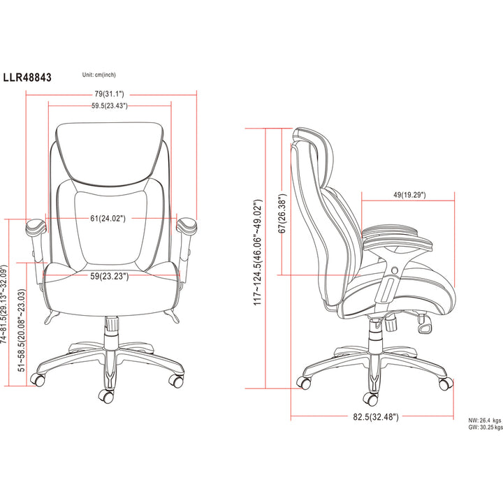 Image of Lorell 48843 Wellness by Design Big & Tall Chair with Flexible Air Technology