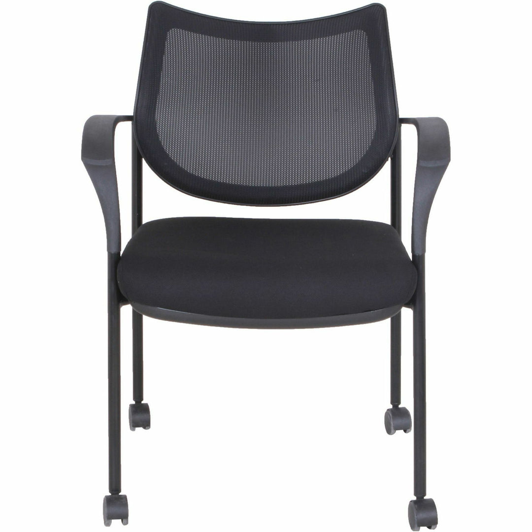 Image of Lorell Guest Chair, w/Casters & Glides, 24-5/8"x23-7/8"x33-5/8", BK