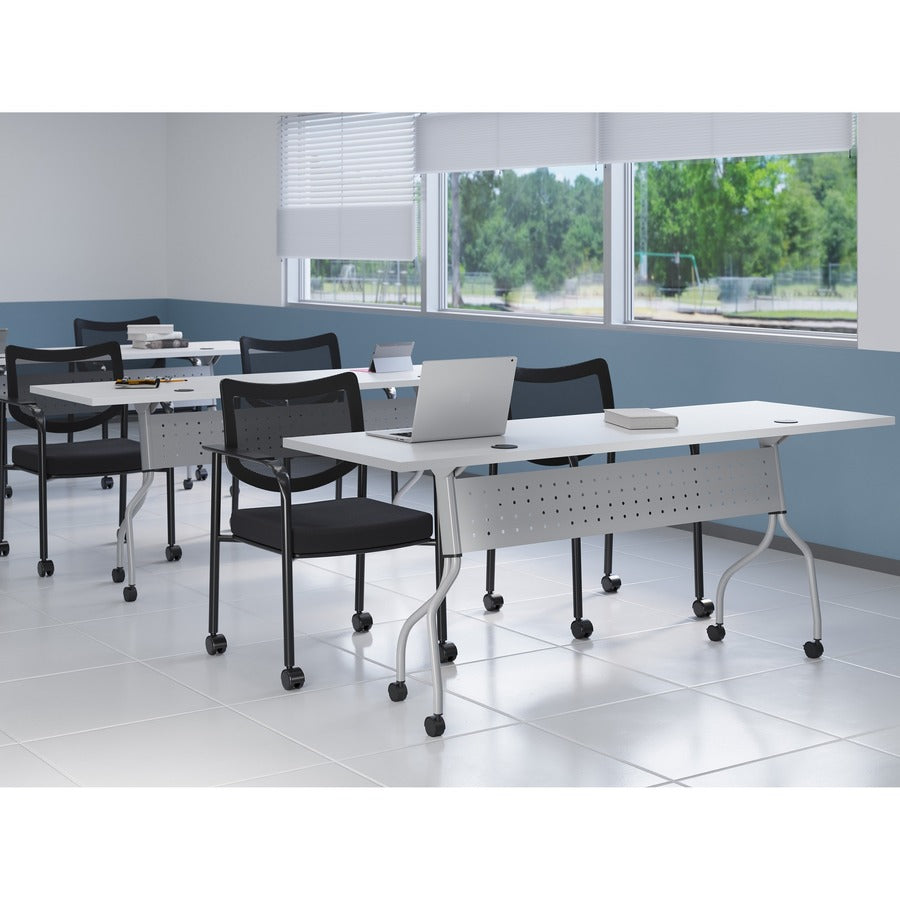 Image of Lorell Guest Chair, w/Casters & Glides, 24-5/8"x23-7/8"x33-5/8", BK