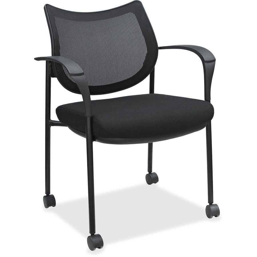Image of Lorell Guest Chair, w/Casters & Glides, 24-5/8"x23-7/8"x33-5/8", BK