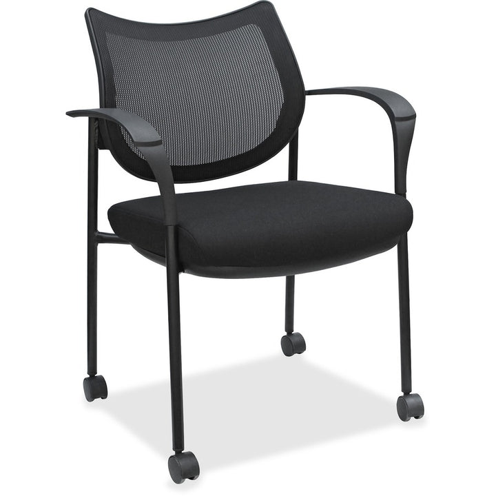 Image of Lorell Guest Chair, w/Casters & Glides, 24-5/8"x23-7/8"x33-5/8", BK