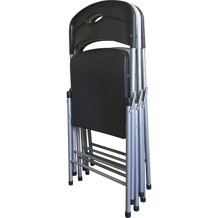 Image of Lorell Chairs,Folding,225 lb Cap,19-3/4"x18-1/4"x31",4/CT,Smoke