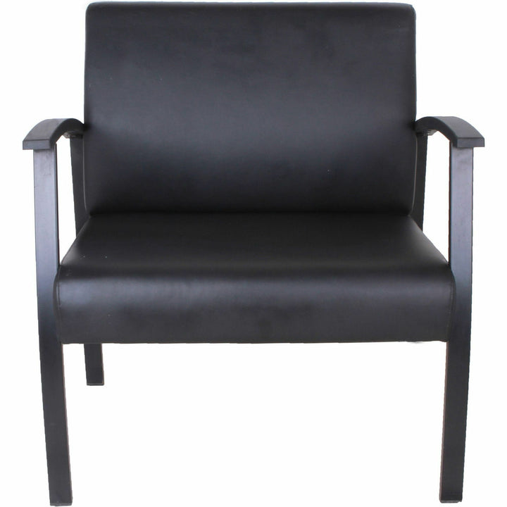 Image of Lorell Guest Chair, Big&Tall, Leather, 24"x25"x35-35-1/2", Black