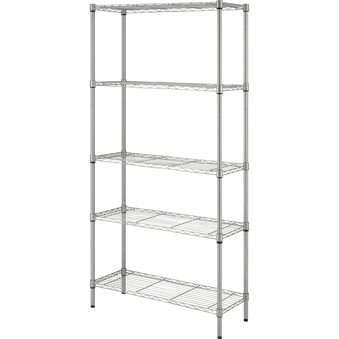Image of Lorell Wire Shelving, 5-shelf, Light-duty, 36"Wx14"Dx72"H, Silver