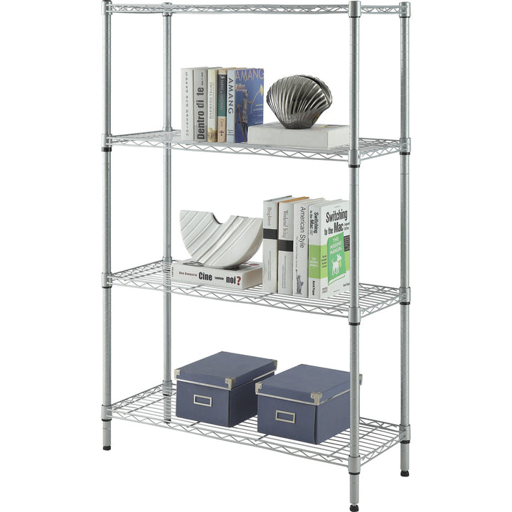 Image of Lorell Wire Shelving, 4-shelf, Light-duty, 36"Wx14"Dx54"H, Silver
