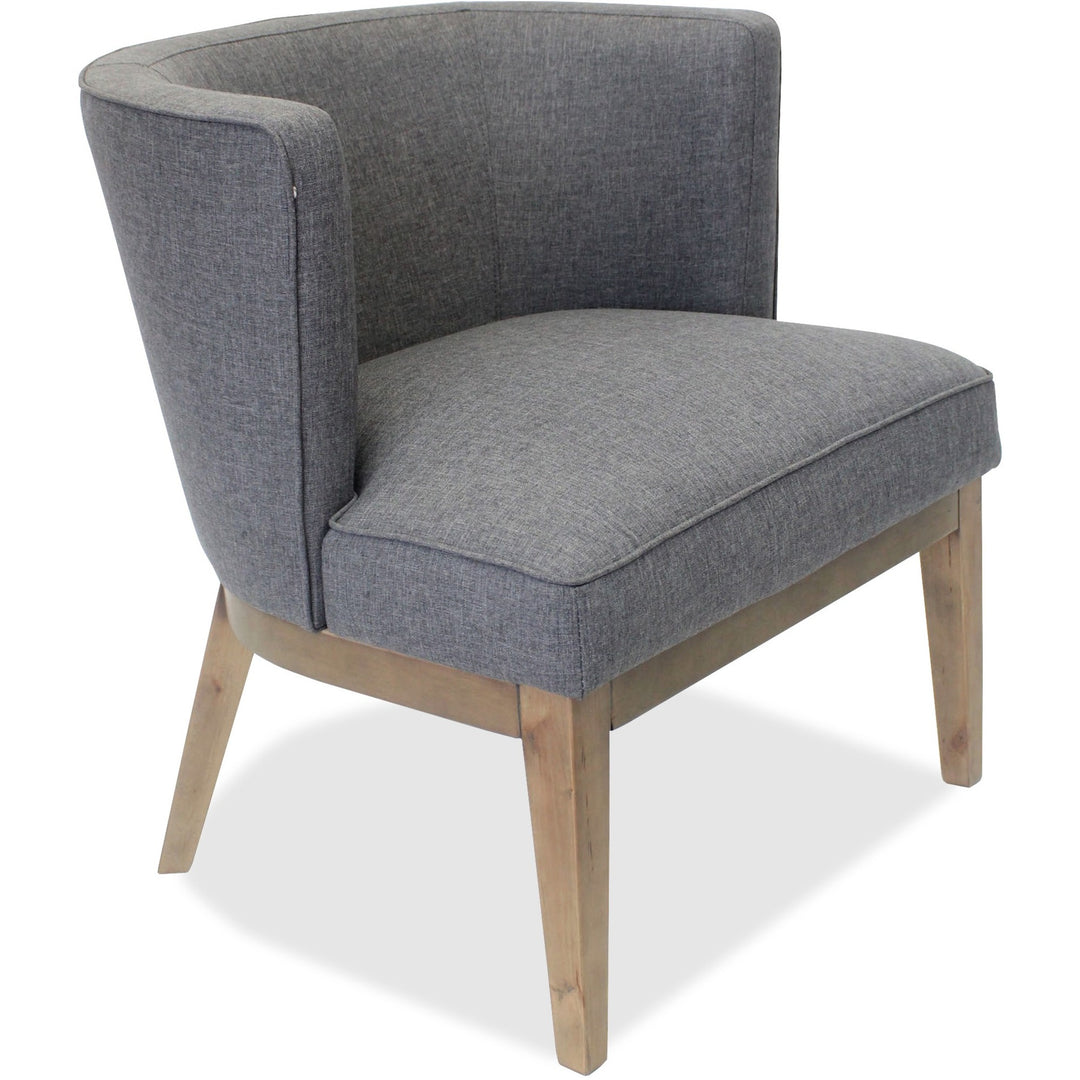 Image of Lorell Chair,Accent,Gray Linen Fabric,25-4/5"x28"x28-7/10",Walnut
