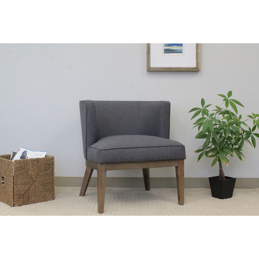 Image of Lorell Chair,Accent,Gray Linen Fabric,25-4/5"x28"x28-7/10",Walnut