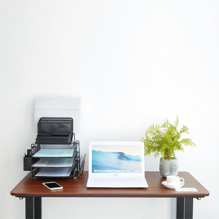 Image of Lorell Mesh Desktop Organizer, 12-7/8"Wx14-3/8"Dx15-3/4"H, Black
