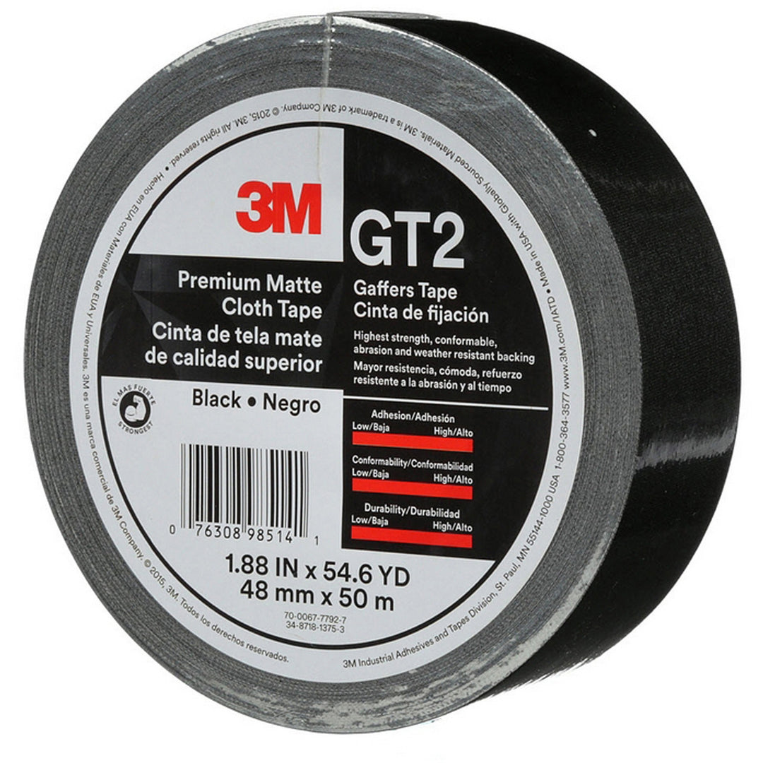 Image of 3M Matte Cloth Tape, 1-9/10"x163-4/5', 11 mil, BK
