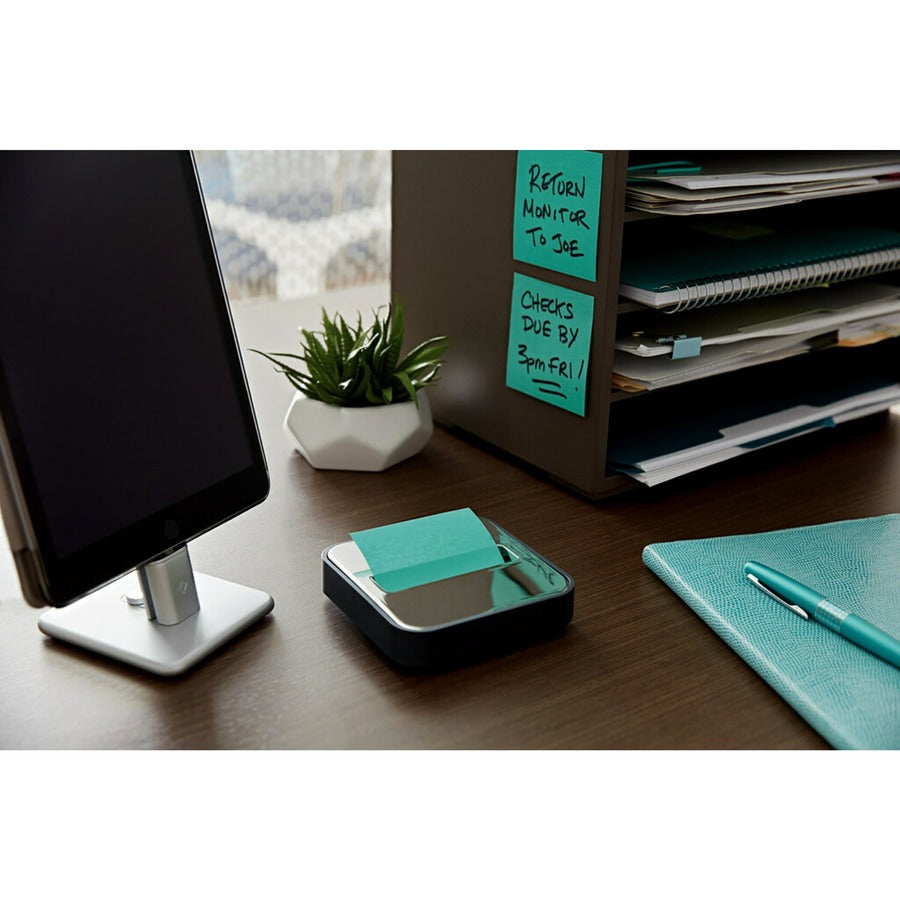 Image of Post-it® STL330BK Note Dispenser, 3" x 3" Note, 45 Sheet Note Capacity, Black, 1 Each